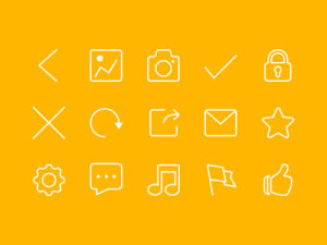 15 Thin Line Icons PSD