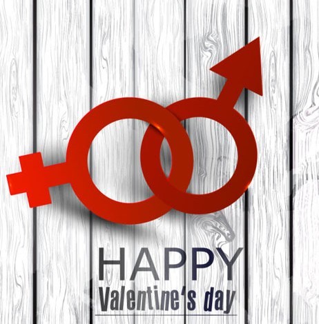 Linked Gender Symbols For Valentine's Day Vector