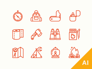 Camping Icons Vector