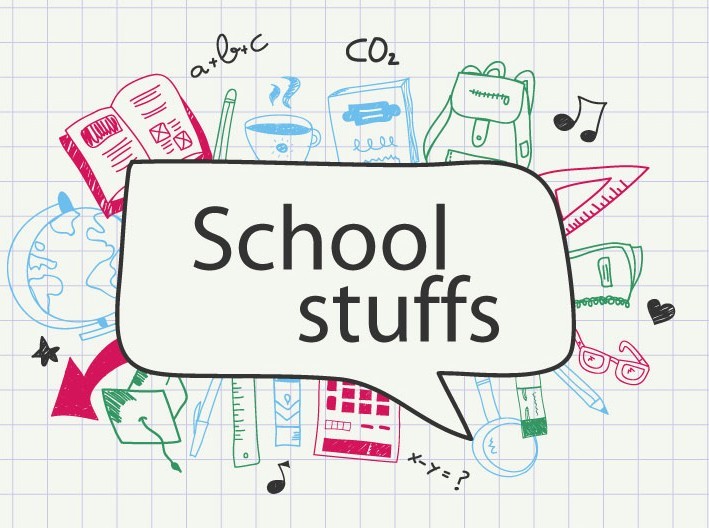 Hand Drawn School Stuffs Vector