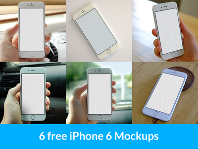 6 iPhone 6 Mockups PSD