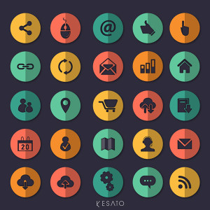 25 Circular Flat Web Icons