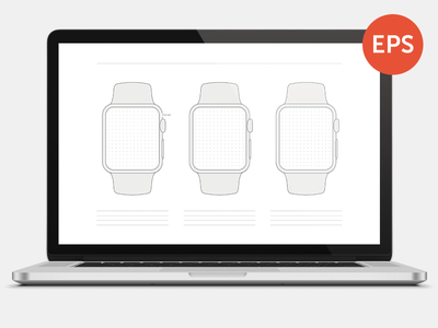 Apple Watch Wireframe Template Vector