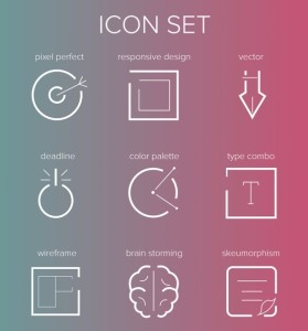 9 Outlined Web UI Icons PSD