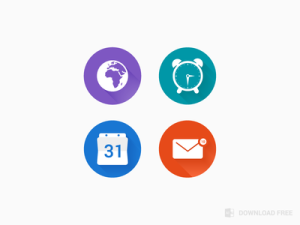 4 Flat Calendar Icons Vector