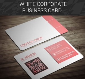 White & Pink Corporate Business Card Mockup PSD