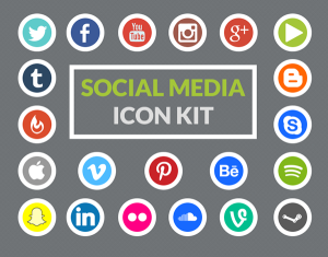 21 Circular Social Media Icons PSD