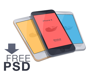 3 Colors iPhone 6 4.7-inch Mockup PSD