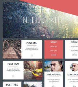 Clean and Simple Bootstrap Based UI Kit PSD