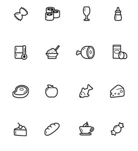 16 Food Icons (PSD+Vector)