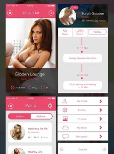 VIO - Pink Fashion Mobile UI Kit PSD