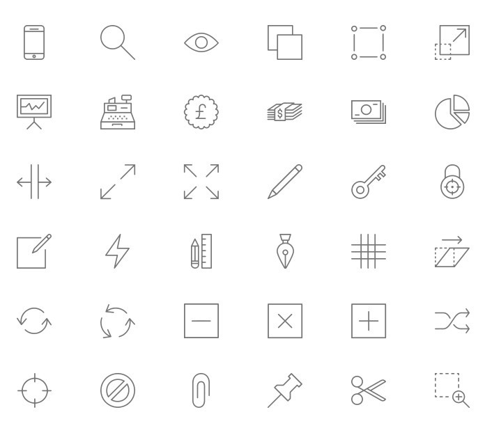 90 Thin Line Icons PSD