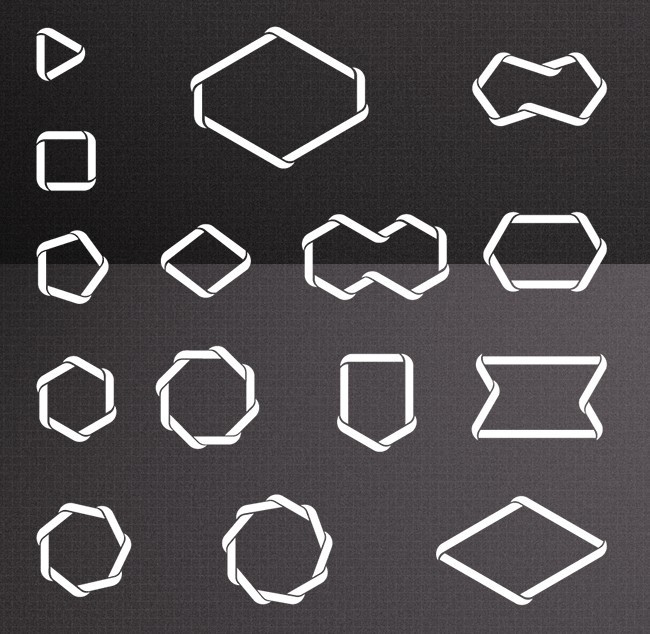 15 Braided Polygon Shapes Vector