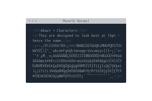 Mono16 Programming Font