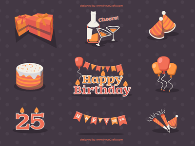 Birthday Elements Vector