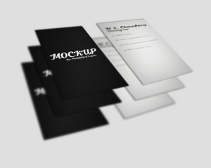 White & Black Realistic Business Card Template