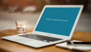 Mackbook Desk Mockup PSD