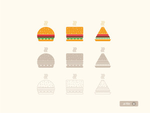 Flat Burger Icons Vector