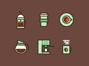 6 Coffee Icons Vector