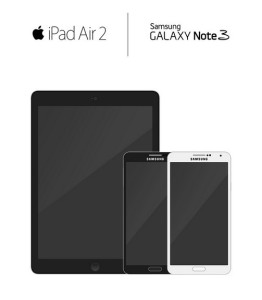 iPad Air 2 & Samsung Galaxy Note 3 Mockups