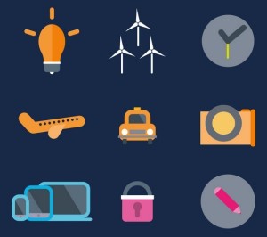 36 Flat Abstract Icons Vector