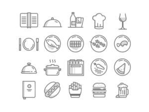 20 Minimal Food Icons (PSD + Vector)