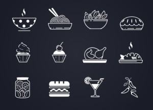 12 Summer Food Icons Vector