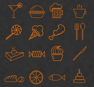 Food & Drink Line Icon Set PSD