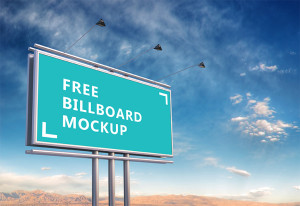 Green Outdoor Billboard Mockup PSD