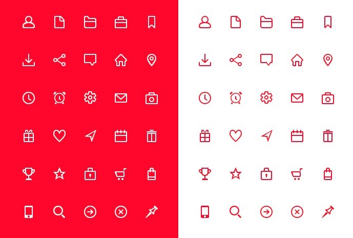 30 PSD Line Icons For Web Application