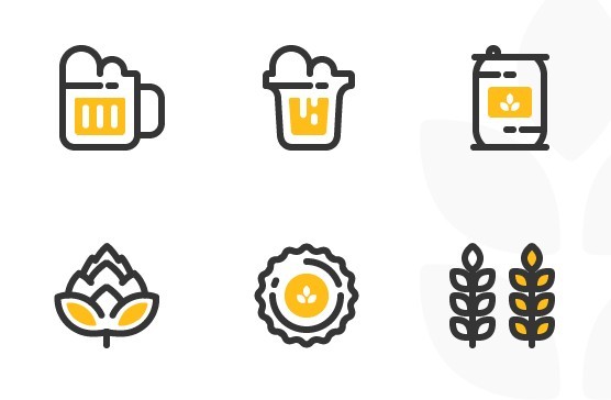 6 Beer Icons Vector