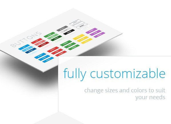 Full Customizable Flat UI KIT PSD