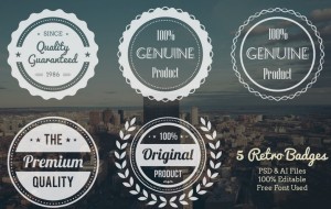 5 Retro Logos Badges (PSD+AI)