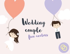 Cartoon Wedding Couple Vector