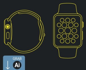 Apple Watch Line Mockup Vector