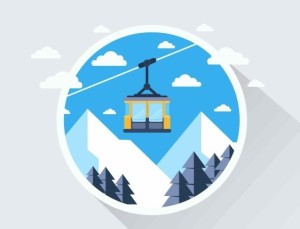 Flat Cable Car Vector