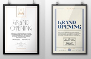 Grand Opening Retro Flyer Set