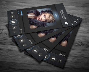 Music Player Style Business Card Template PSD