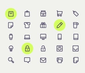 25 Minimal Line Icons (AI+PSD)