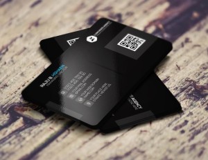 Sleek Black Corporate Business Card Template PSD