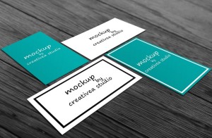 Green & White Business Card Templates PSD