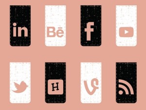 20 Retro Style Social Media Icons Vector