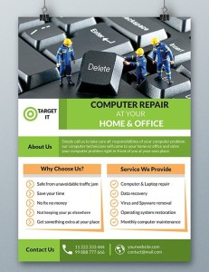 Computer Repair Flyer Template PSD