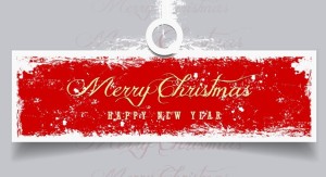 Retro Merry Christmas & Happy NEW Year Vector Banner