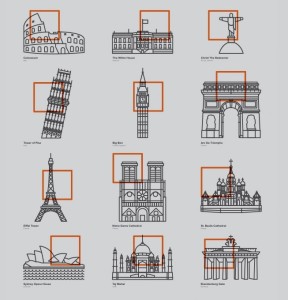 Iconic Buildings Icons Vector