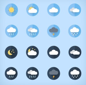 16 Flat Weather Icons