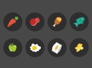 8 Ingredient Icons Vector