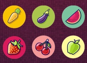 6 Vegetable Icons Vector