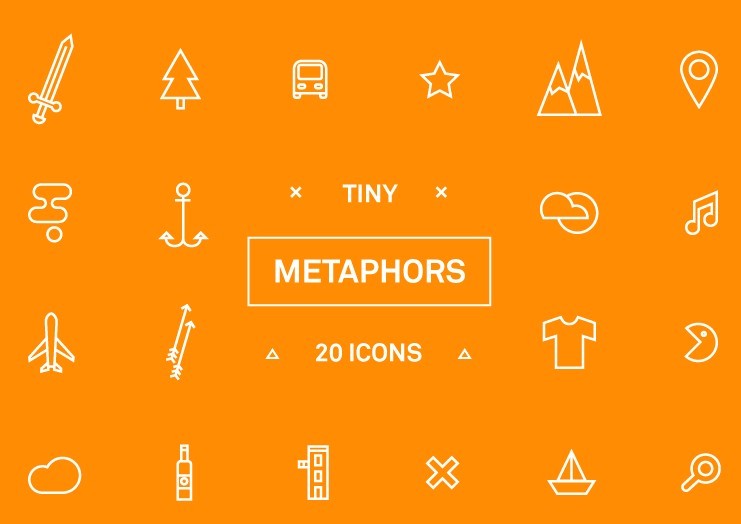 20 Metaphors Icons Vector