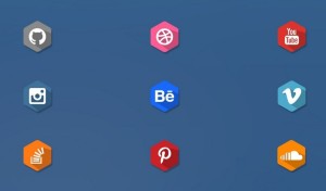 Long Shadow Flat Social Media Icons Vector